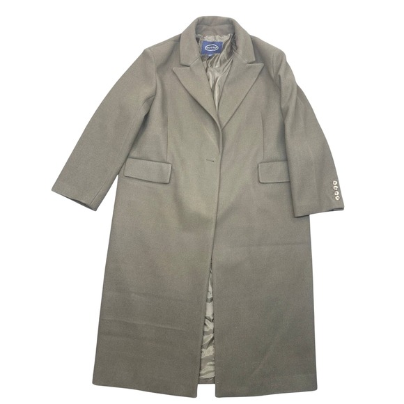 Scoop Jackets & Blazers - Scoop Womens Oversized Wool Coat Dark Olive Brown Longline Jacket L 12-14 NEW